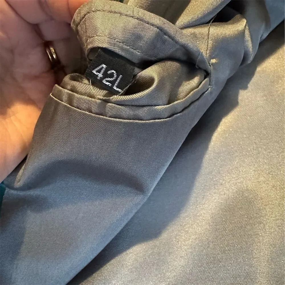Men's Executive Collection Blue‎ Pinstripe Double-Breasted Lined Blazer Size 42L